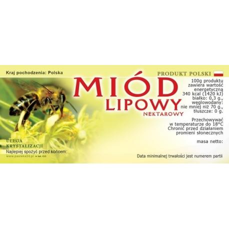 Paczka etykiet na miód lipowy (100szt) - wzór E13