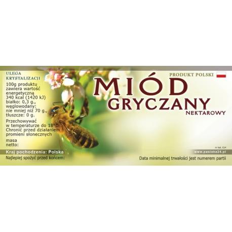 Paczka etykiet na miód gryczany (100szt) - wzór E14