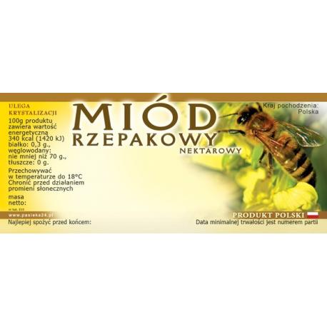 Paczka etykiet na miód rzepakowy (100szt) - wzór E15