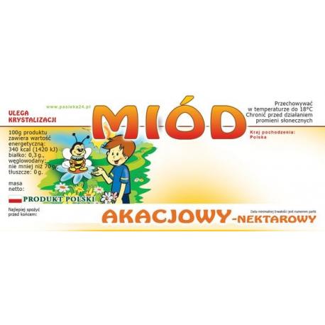 Paczka etykiet na miód akacjowy (100szt) - wzór E28
