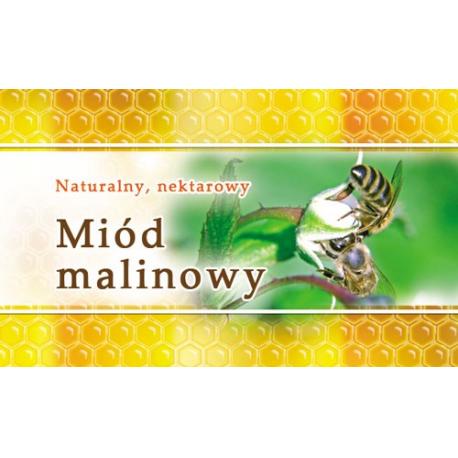 Paczka etykiet mini na miód malinowy (100szt) - wzór EM20
