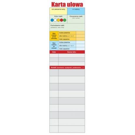 Karta ulowa (10szt) - wzór KU1