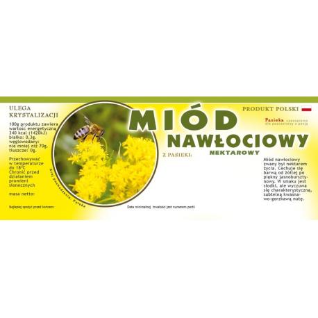 Paczka dużych etykiet na miód nawłociowy (100szt) - wzór E113