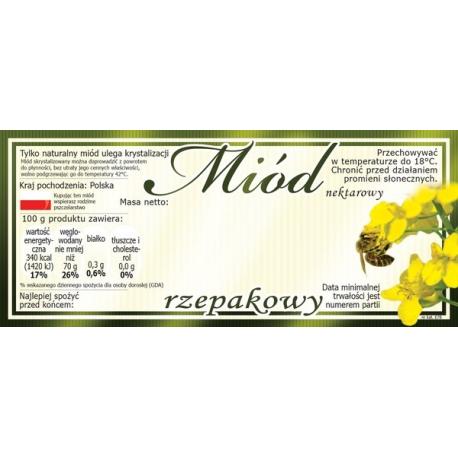 Paczka etykiet na miód rzepakowy (100szt) - wzór E78
