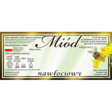 Paczka etykiet na miód nawłociowy (100szt) - wzór E84