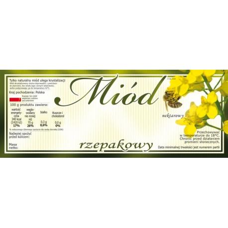 Paczka dużych etykiet na miód rzepakowy (100szt) - wzór E133