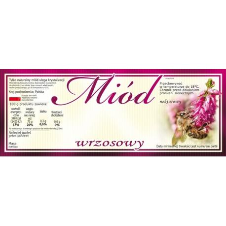 Paczka dużych etykiet na miód wrzosowy (100szt) - wzór E141