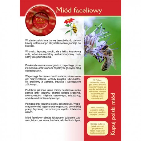 Ulotka informacyjna - miód faceliowy (20 szt) - wzór U15