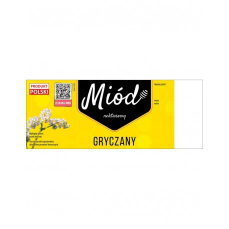 Paczka dużych etykiet na miód gryczany (100szt) - wzór E180