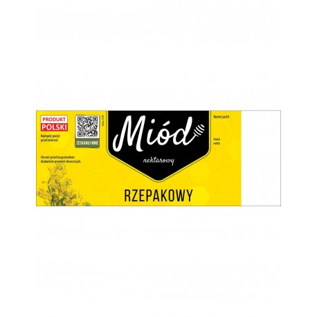 Paczka dużych etykiet na miód rzepakowy (100szt) - wzór E184
