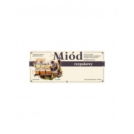 Paczka etykiet na miód rzepakowy (100szt) - wzór E276